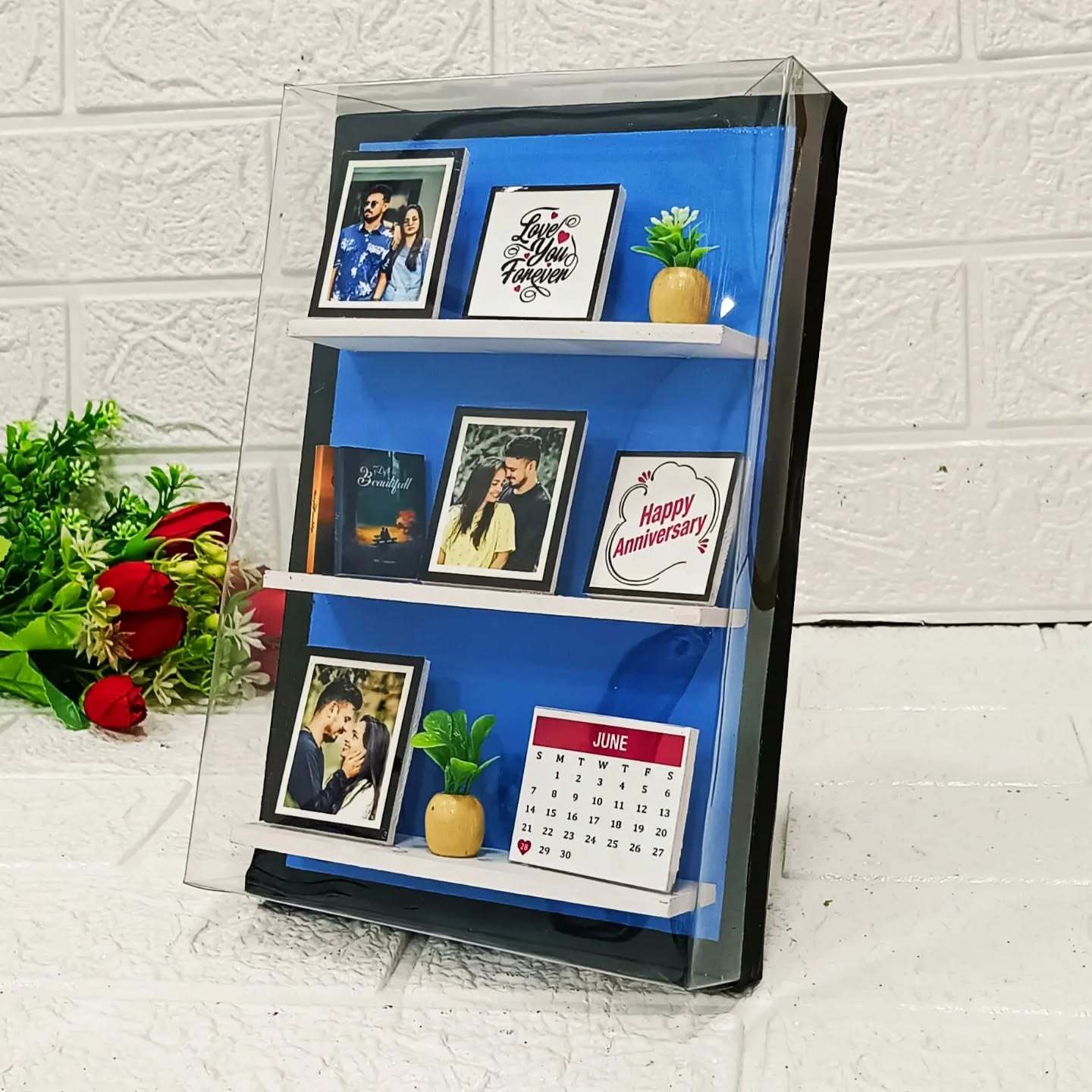 The Miniature Rack Photo Personnalisée Et Message Cadeau De La Saint-valentin, Souvenir De Couple Personnalisé - 