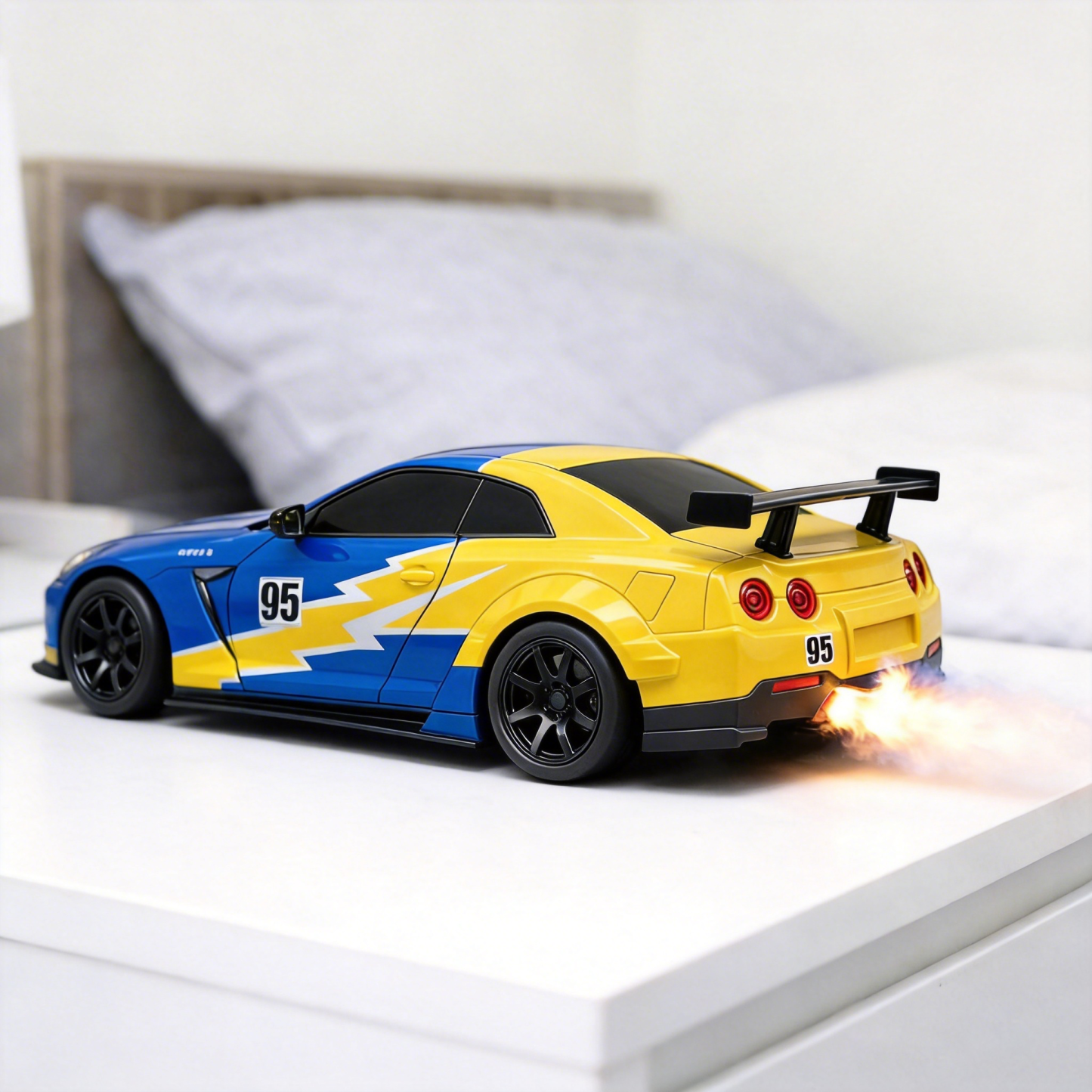 Réveil Hypercar Avec Son De Moteur, Effet D'échappement Et Lumières Led – Cadeau De Bureau Pour Les Passionnés De Voitures - 