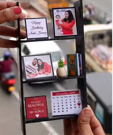 The Miniature Rack Photo Personnalisée Et Message Cadeau De La Saint-valentin, Souvenir De Couple Personnalisé - 