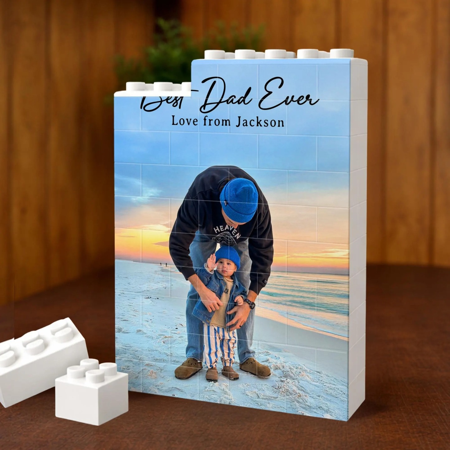 Puzzle Photo Personnalisé Pour La Fête Des Pères, Bloc De Construction Personnalisé « Meilleur Papa Du Monde », Bloc Photo « Papa Et Moi », Cadeau Pour La Fête Des Pères, Cadeau Pour Papa Gamer - 