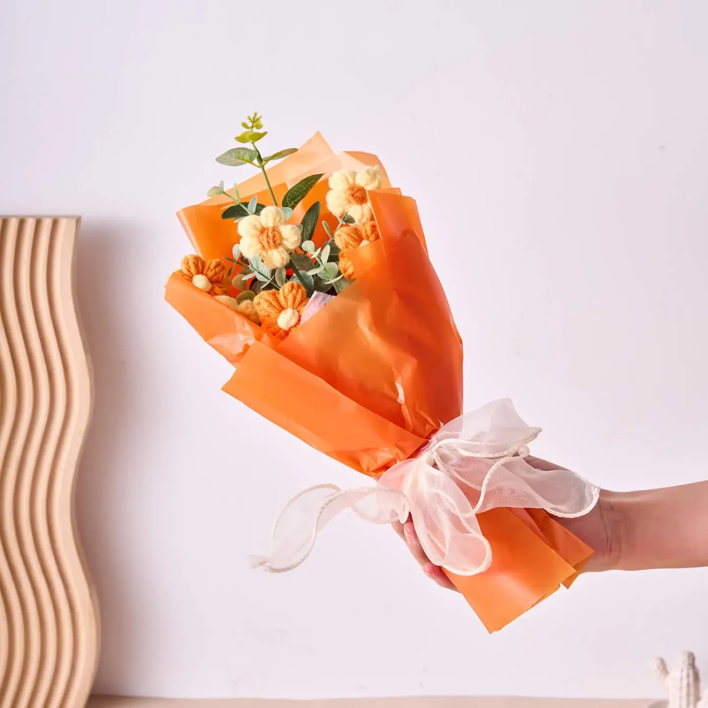 Fleurs Au Crochet, Tournesol Au Crochet, Roses Faites À La Main, Bouquet De Fleurs Tricotées, Cadeau D'anniversaire Pour Elle - 