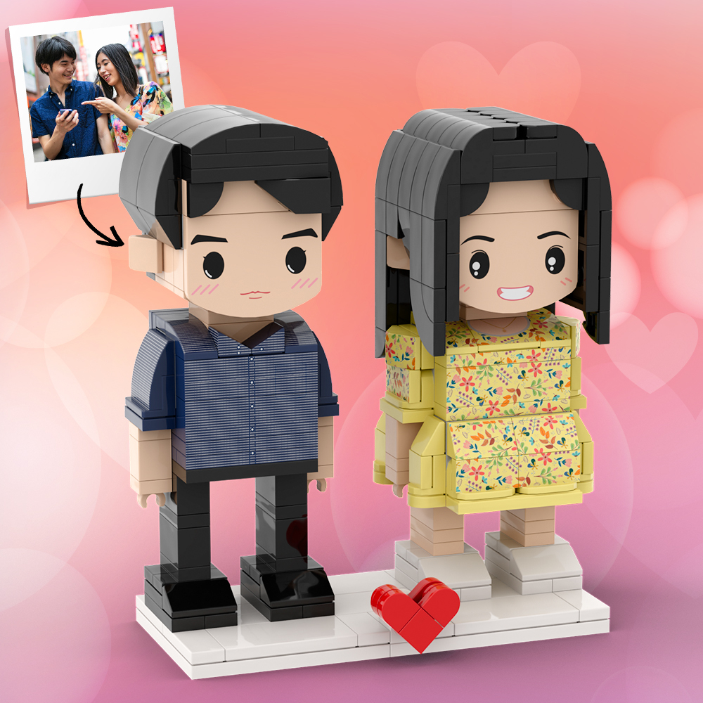 定制積木520禮物可定制全身雙人定制積木公仔個性化可愛面孔積木公仔