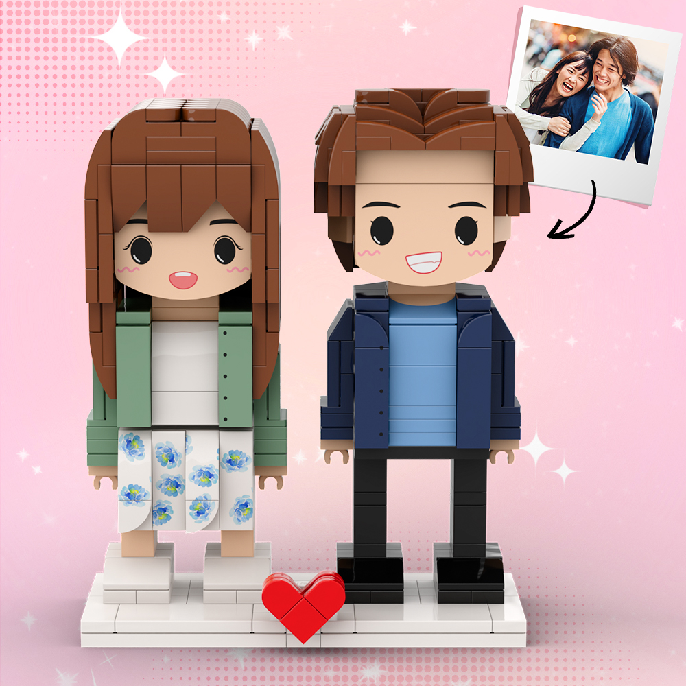 情人節520禮物 可自訂全身 2 人客製化積木人偶 個人化可愛臉部積木人偶