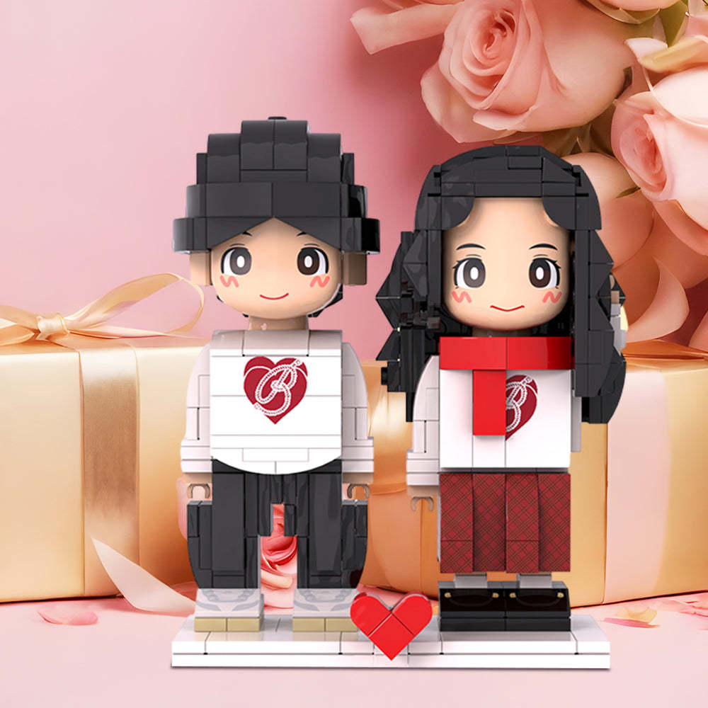 雙人嘟嘟仔驚喜禮物 雙人嘟嘟仔 照片積木定製人像人偶手工diy生日情人節禮物女生