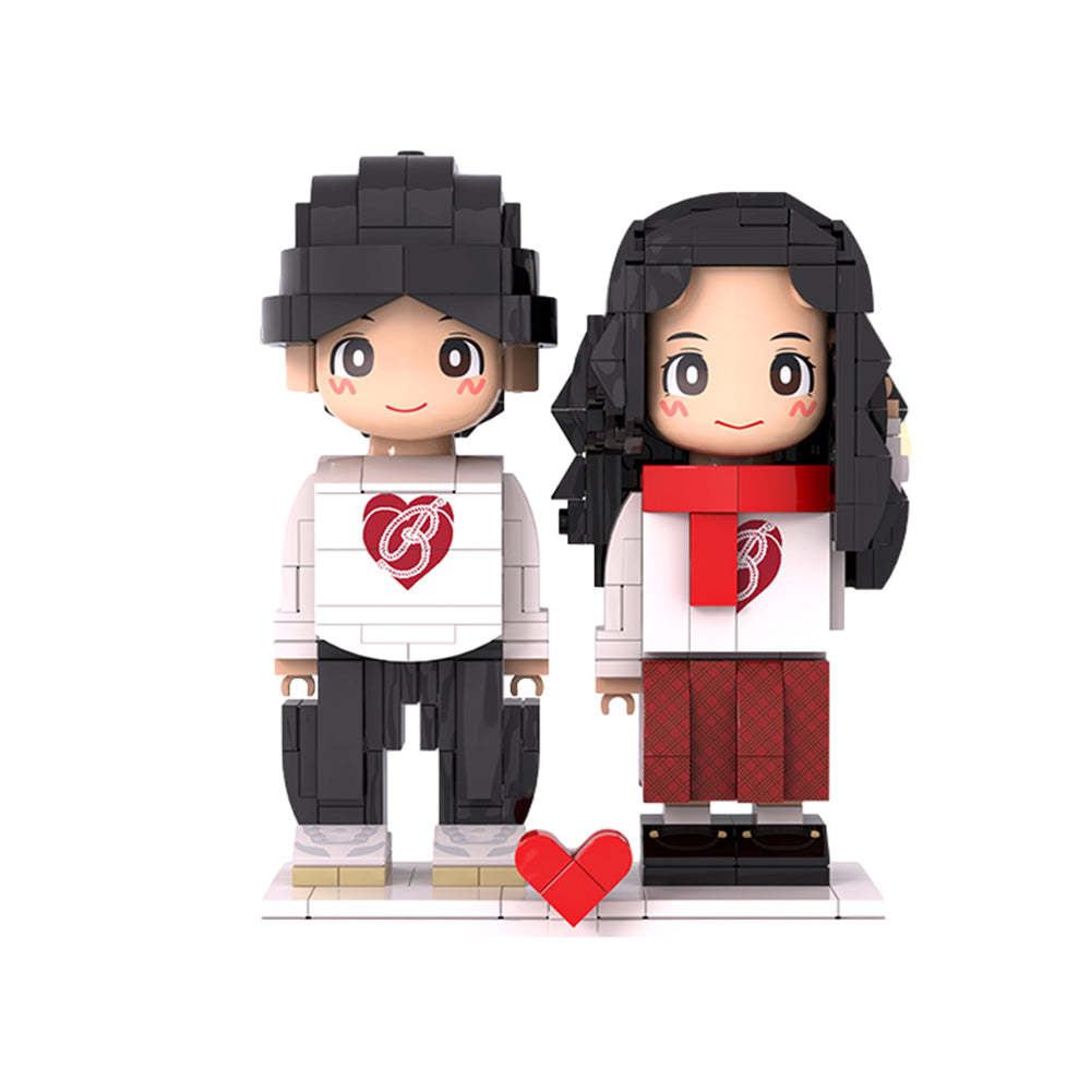 雙人嘟嘟仔驚喜禮物 雙人嘟嘟仔 照片積木定製人像人偶手工diy生日情人節禮物女生