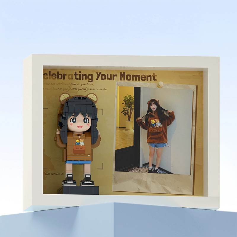 全身 Duddu 積木人偶可自訂 1 人客製化積木人偶小顆粒積木玩具 Brick Me 人偶適合女友 - 