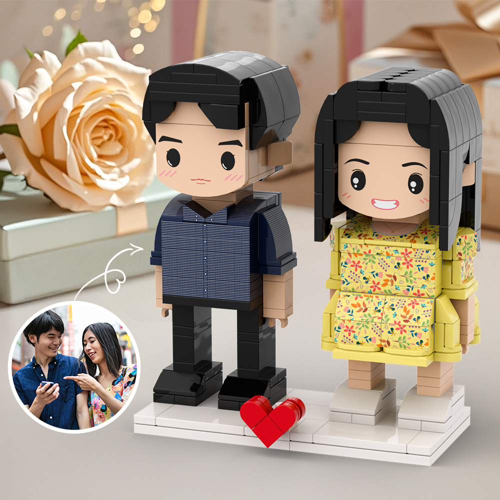 定制積木520禮物可定制全身雙人定制積木公仔個性化可愛面孔積木公仔