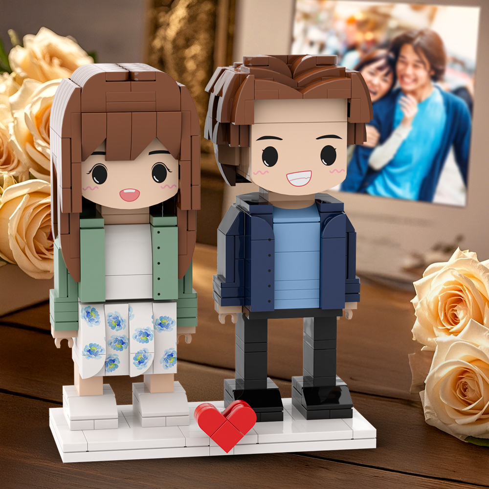 情人節520禮物 可自訂全身 2 人客製化積木人偶 個人化可愛臉部積木人偶