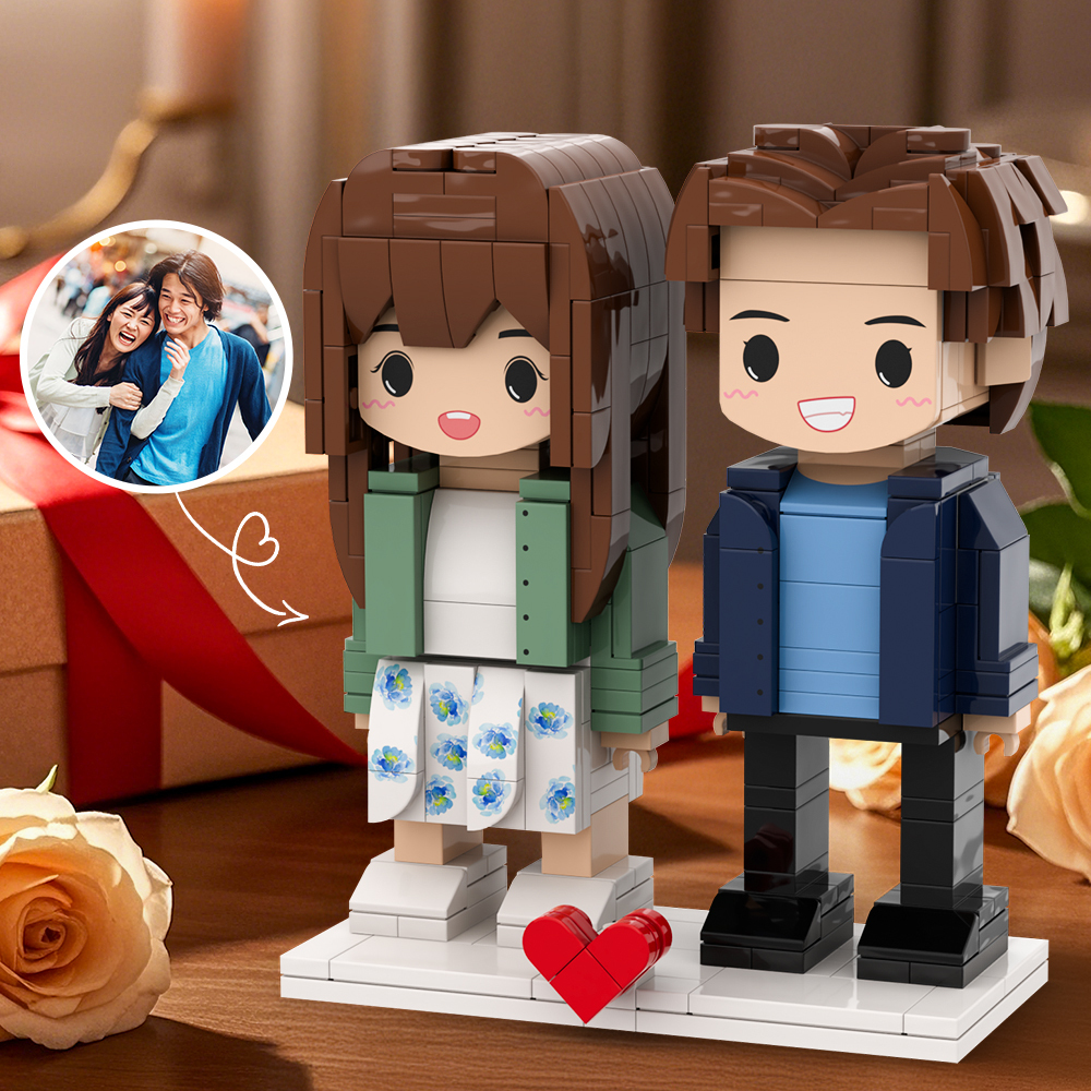 情人節520禮物 可自訂全身 2 人客製化積木人偶 個人化可愛臉部積木人偶