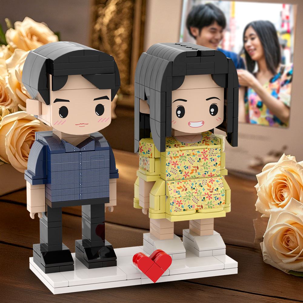 定制積木520禮物可定制全身雙人定制積木公仔個性化可愛面孔積木公仔