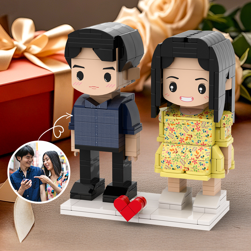 定制積木520禮物可定制全身雙人定制積木公仔個性化可愛面孔積木公仔