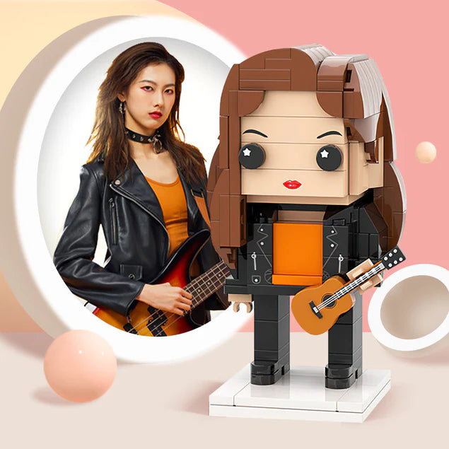 基本版全身可定制單人定制積木公仔小顆粒積木玩具男士格子襯衫積木公仔