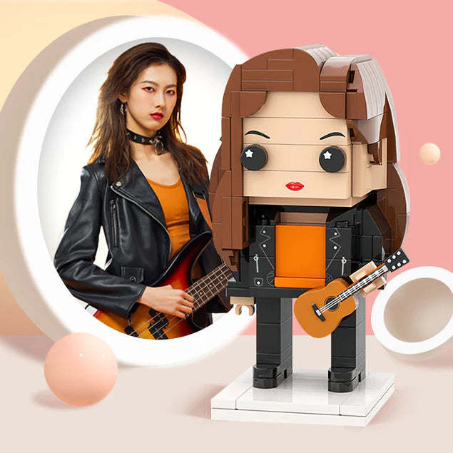 基本版全身可定制單人定制積木公仔小顆粒積木玩具男士格子襯衫積木公仔