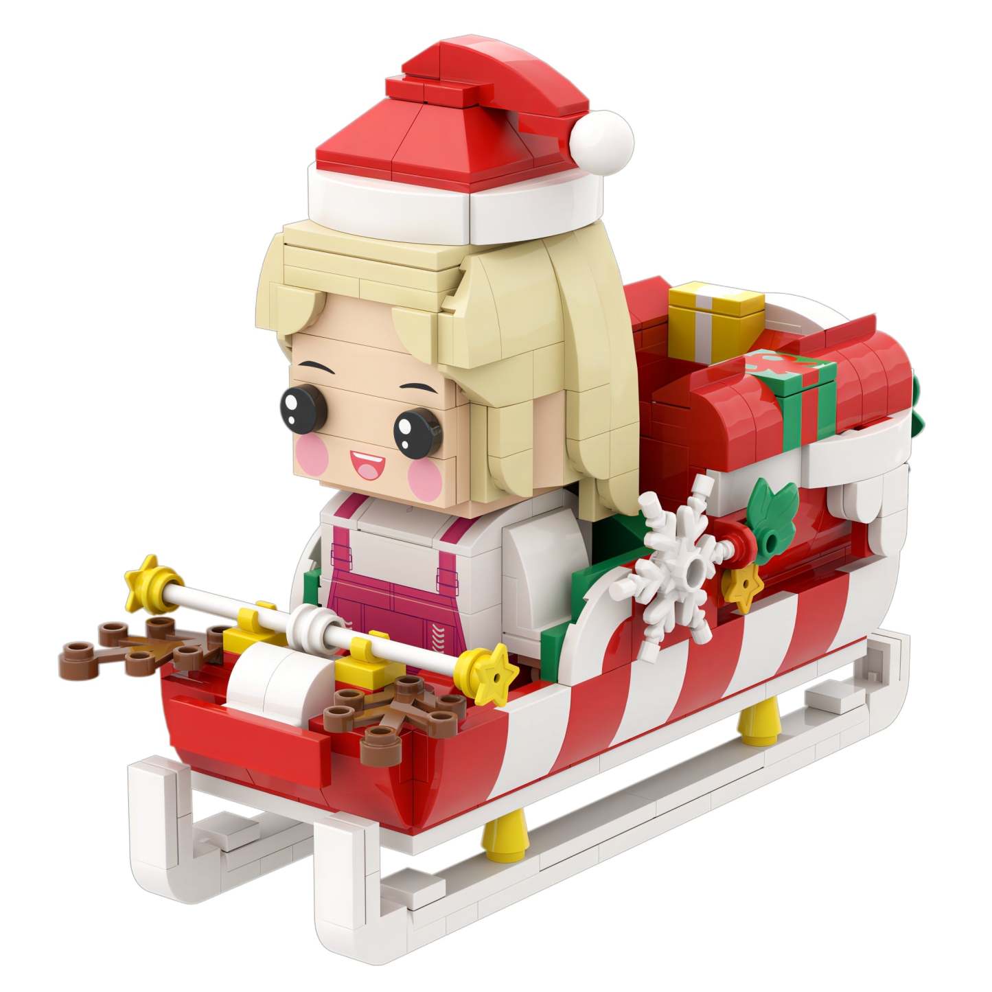 客製化聖誕磚人筆筒 個人化磚人和筆筒 客製化聖誕老人雪橇磚人 - minebricktw