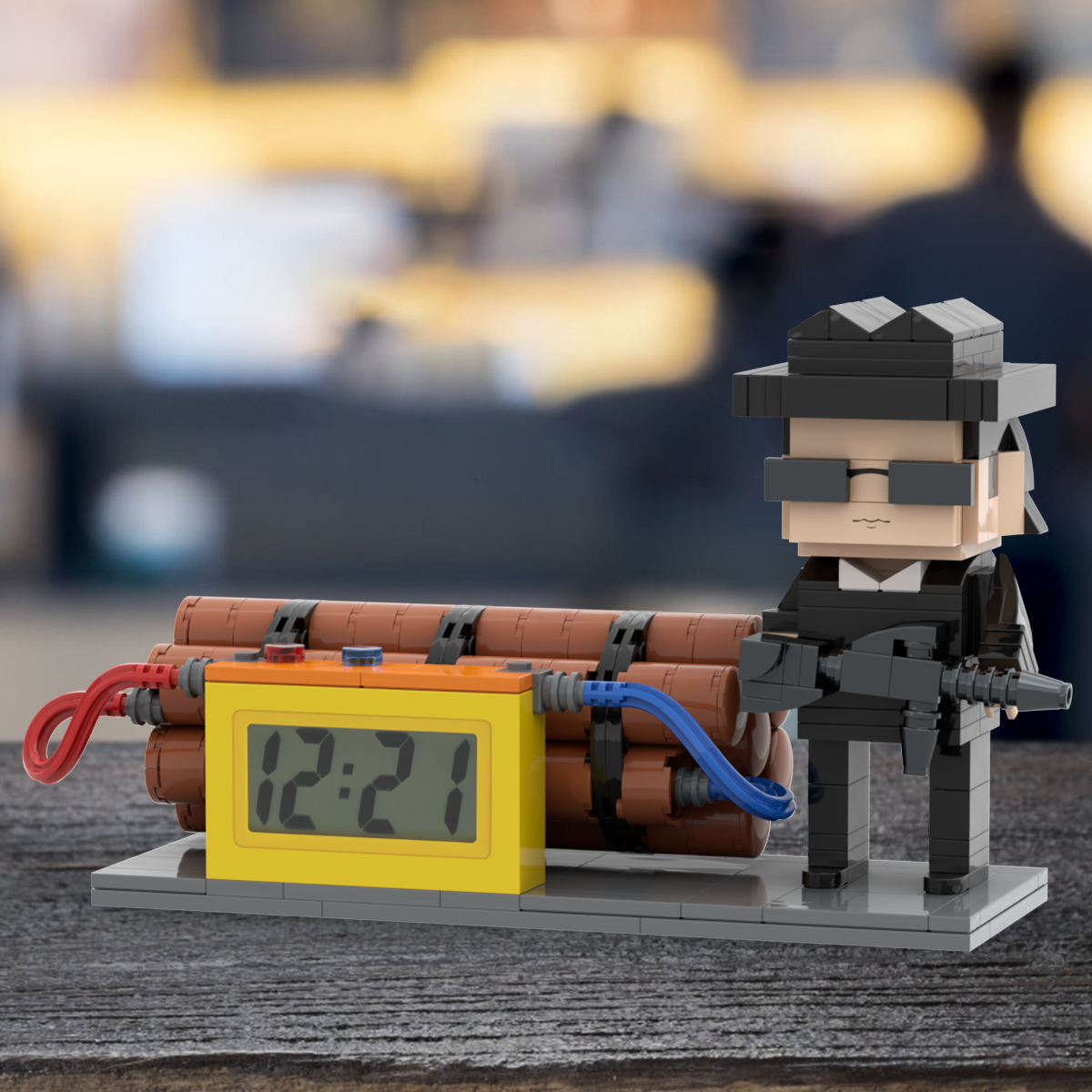 客製化磚人時鐘 個人化危險元素 磚人時鐘 送給他的禮物 - minebricktw