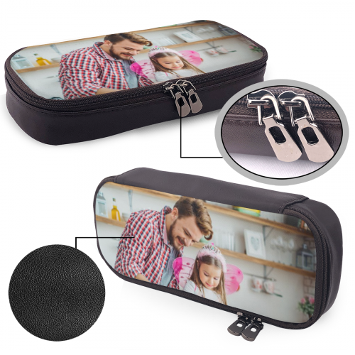 返校訂製皮革照片鉛筆盒 返校兒童禮物 - 