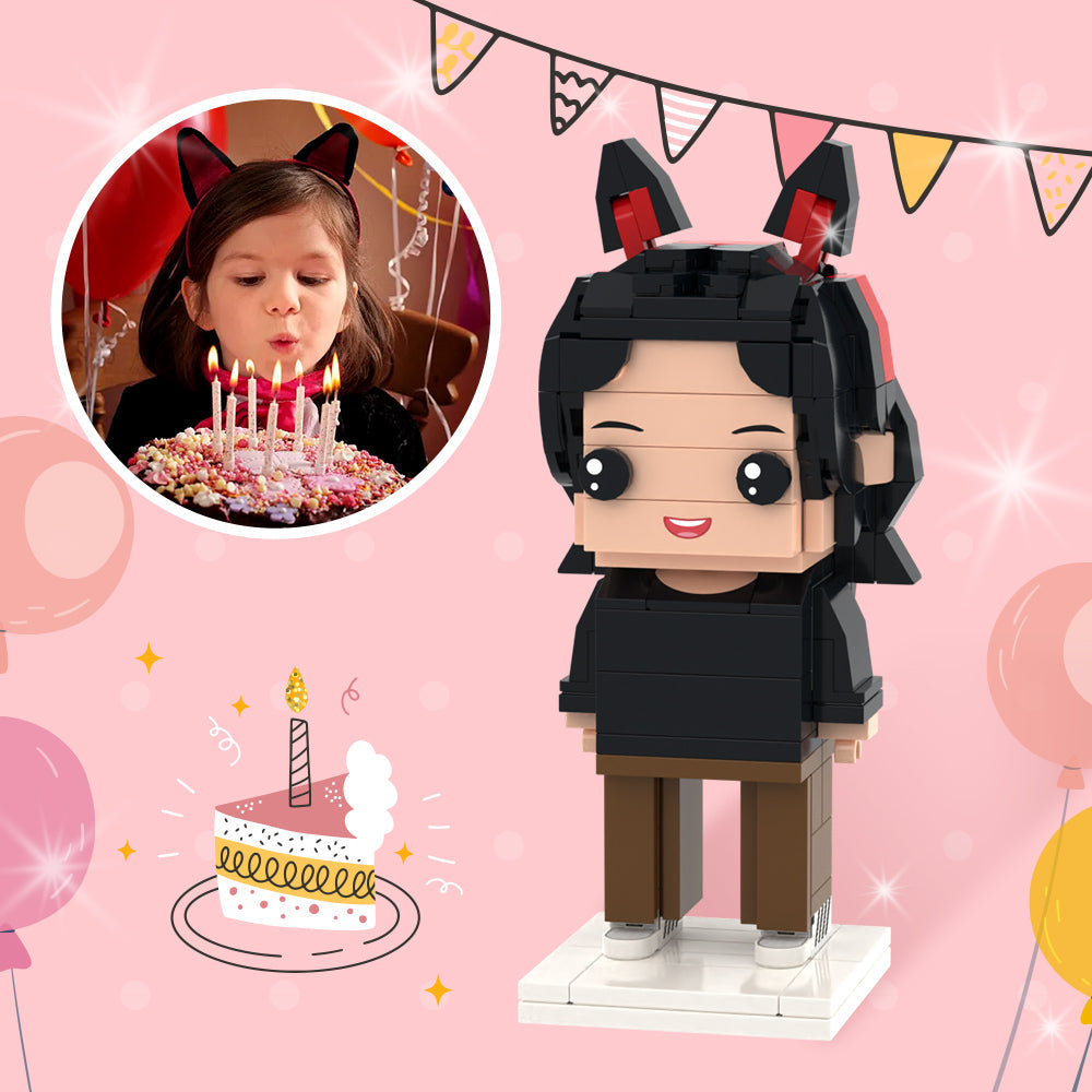 女兒的生日禮物全定制積木公仔個性照片積木公仔