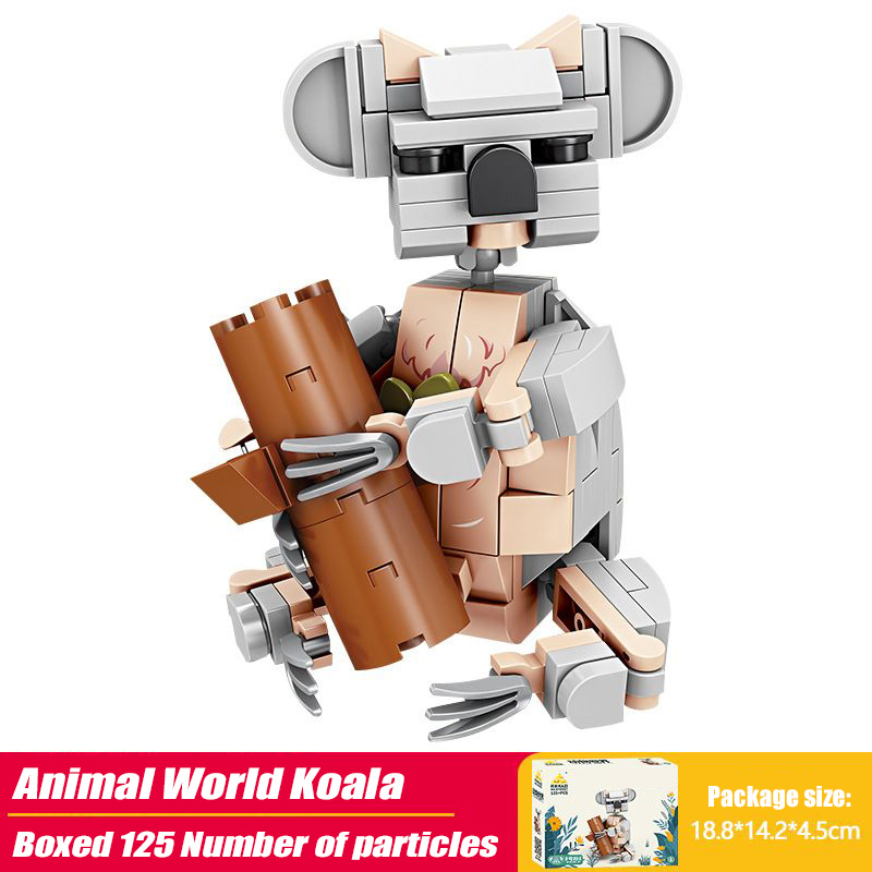 狼可動人偶積木套件動物模型拼搭套裝創意收藏級積木兒童玩具 - 