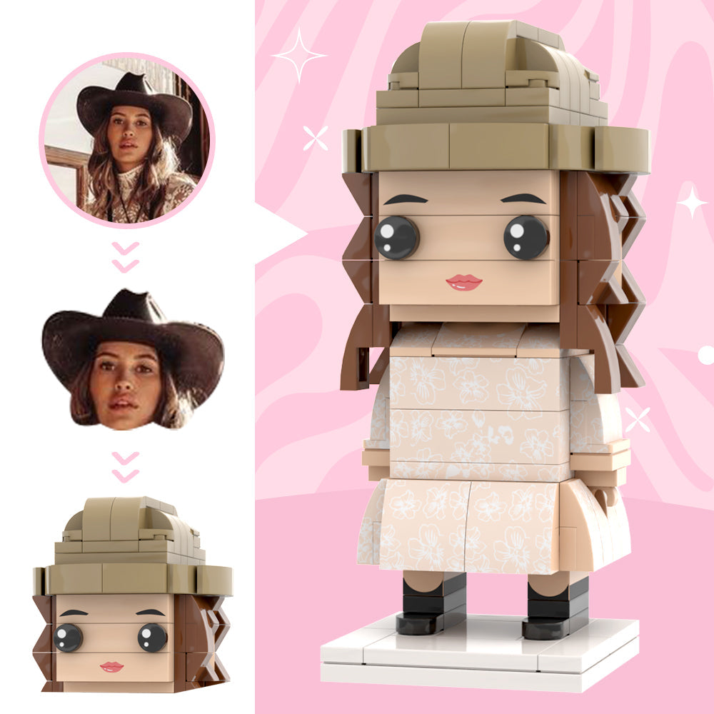 美麗的妻子婚紗定制頭部積木人偶個性化積木人小顆粒塊結婚週年紀念禮物送給新婚新娘