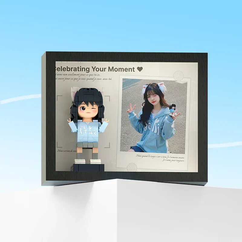  1 人全身 Duddu 臉部客製化積木人偶小顆粒積木玩具 Brick Me 人偶適合女友 - 