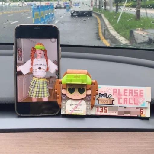 客製化積木公仔汽車挪車號碼牌｜可愛造型＋電話顯示