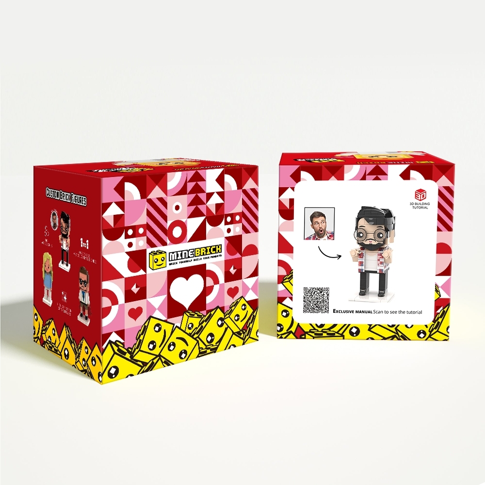 Exklusive Geschenkbox und Postkarte für Brick Figure