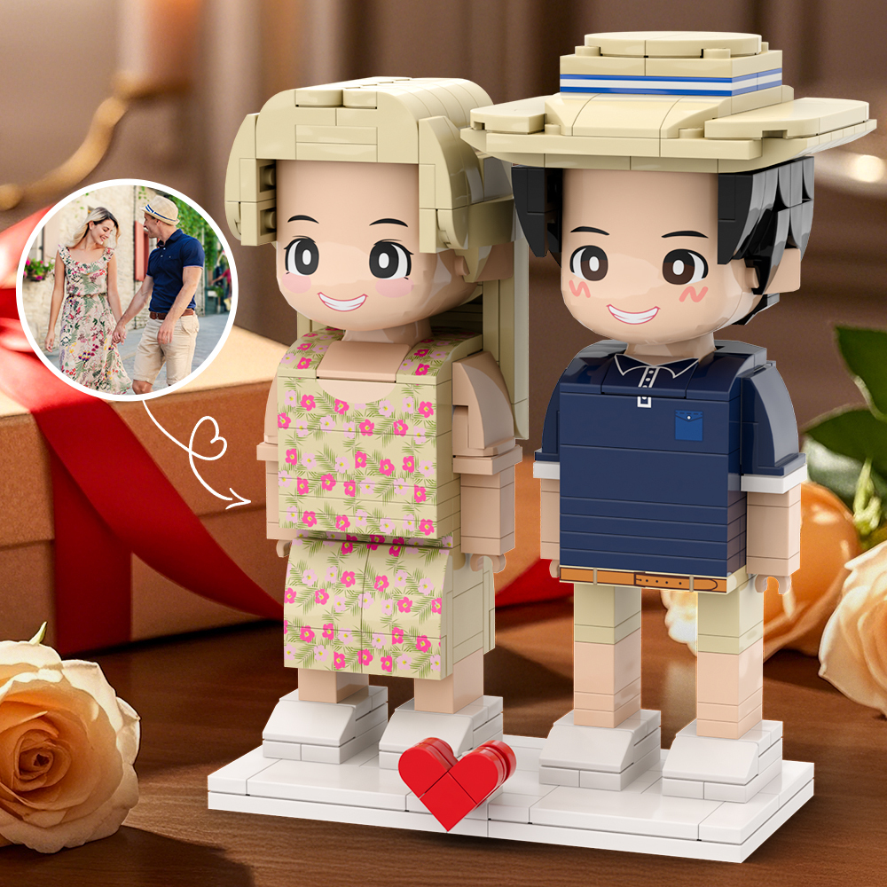 Ganzkörper 2 Personen Duddu Ziegel Figuren Custom Ziegel Figur Paar Jahrestag Geschenk - 