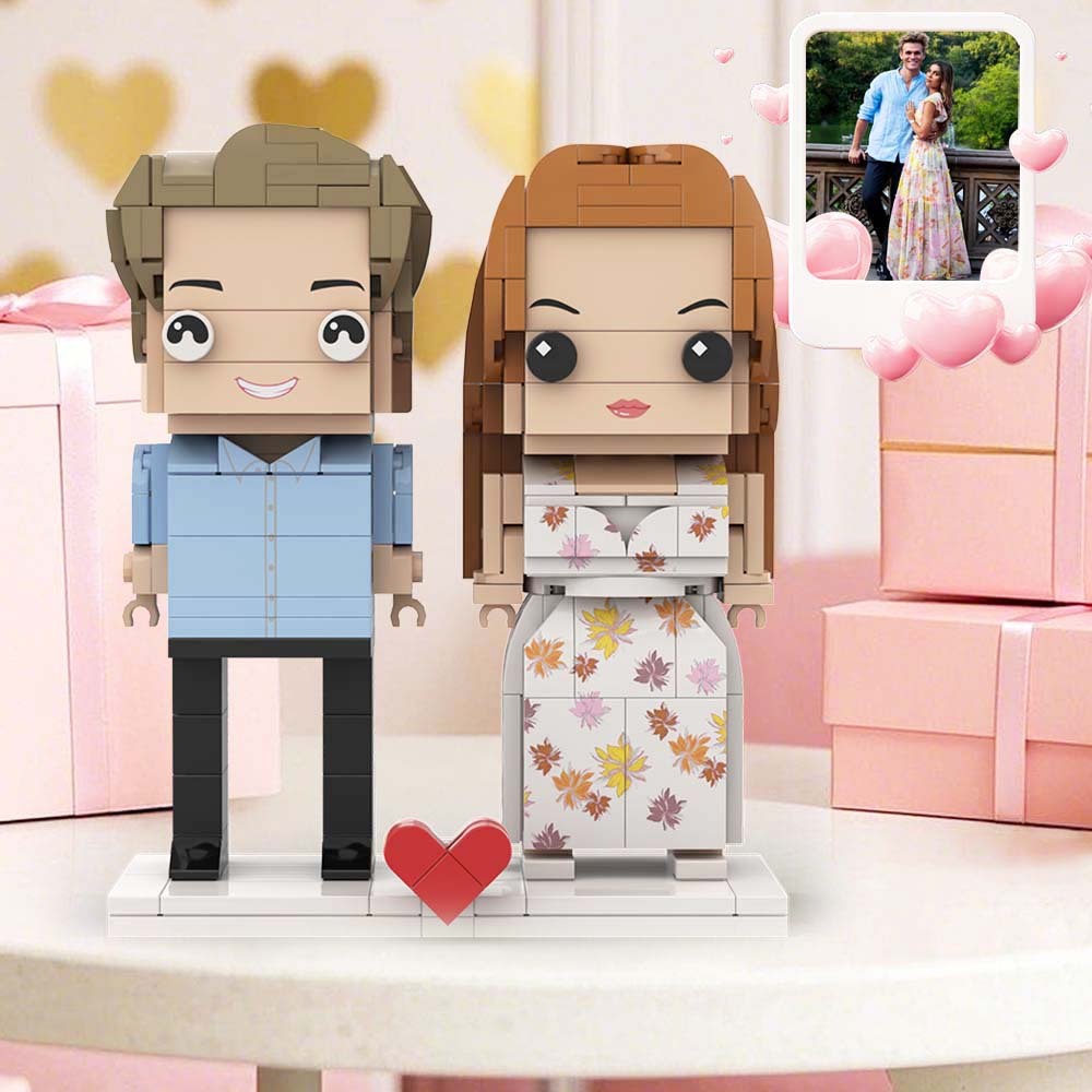 Jubiläumsgeschenk, Anpassbare Ganzkörper-ziegelfiguren Für 2 Personen, Brick Me-figuren - 