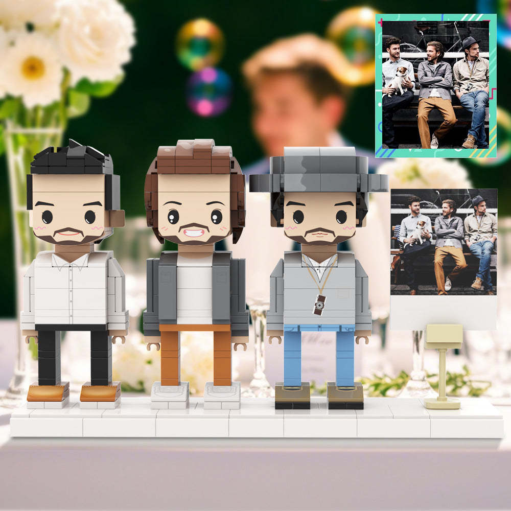Hochzeit Trauzeuge, Bruder Im Leben, Vollständig Körperanpassbare, Individuelle Ziegelfiguren Für Die Hochzeit, 3 Personen, Individuelle Ziegelfiguren Als Hochzeits-souvenir - minebrickde