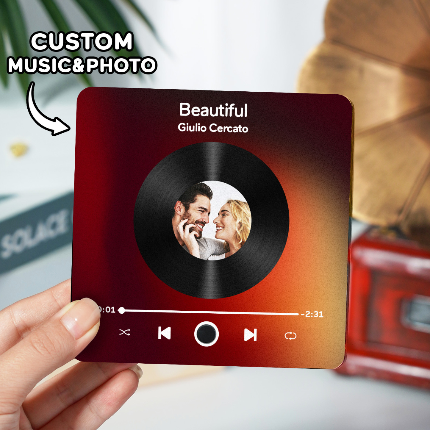 Personalisiertes Fotoalbum, Kühlschrankmagnet, Musik-wandfotoaufkleber, Musikbewegung, Die Ohne Handy Abgespielt Werden Kann, Music Refrigerator Magnet Pro Kann Lieder Abspielen - 