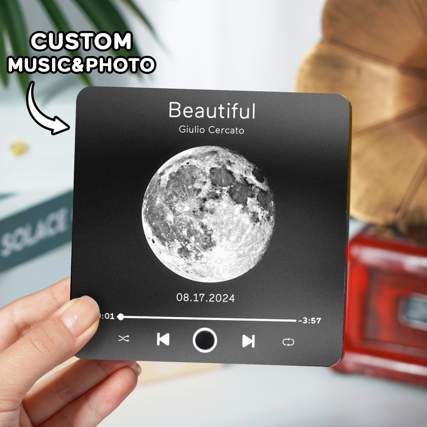 Personalisiertes Fotoalbum, Kühlschrankmagnet, Musik-wandfotoaufkleber, Musikbewegung, Die Ohne Handy Abgespielt Werden Kann, Music Refrigerator Magnet Pro Kann Lieder Abspielen - 