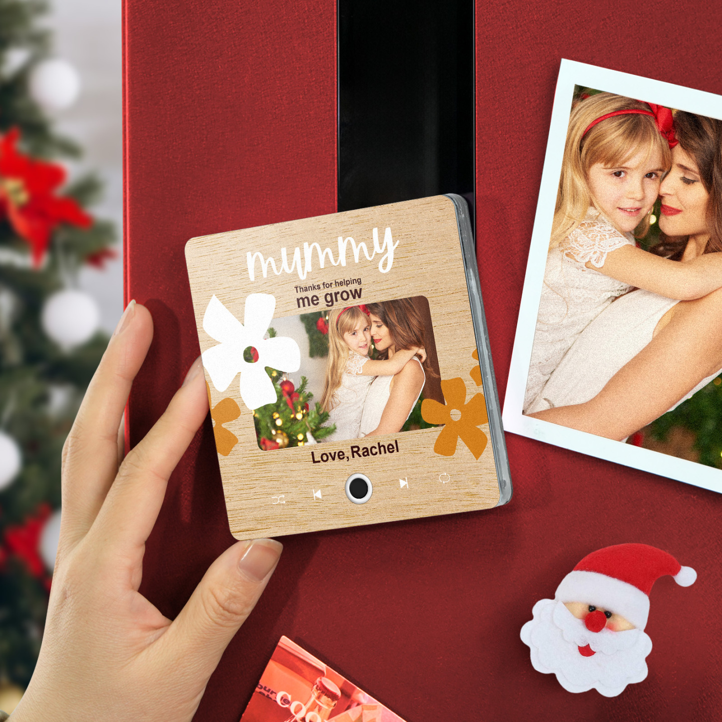 Personalisierter Musik-kühlschrankmagnet, Geschenk Für Mama, Benutzerdefinierte Musikmagnete Können Lieder Abspielen, Weihnachtsgeschenke, Familiengeschenke - 