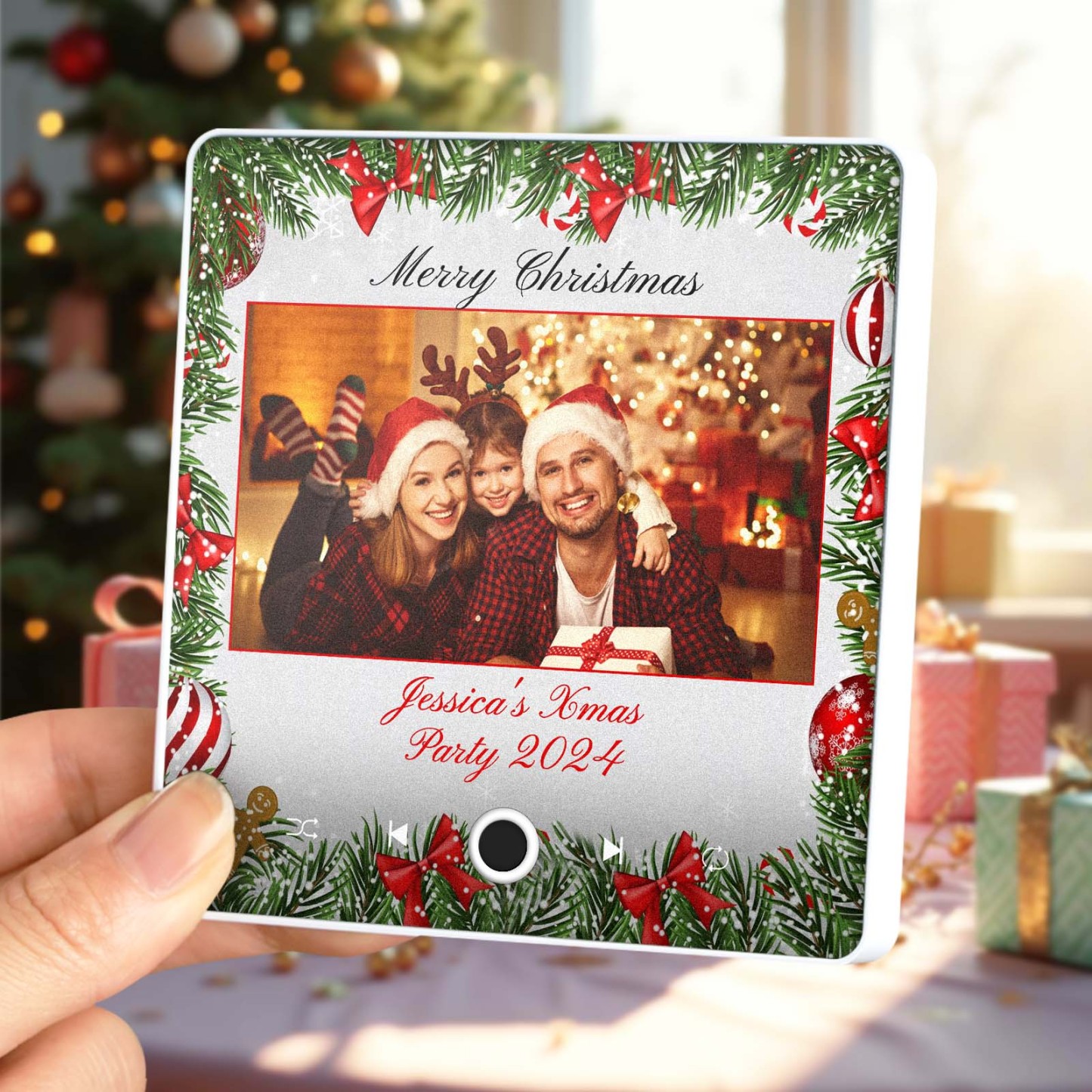 Personalisierter Musik-kühlschrankmagnet, Weihnachtsfeier, Benutzerdefinierte Musikmagnete Können Lieder Spielen, Weihnachtsgeschenke, Familiengeschenke - 