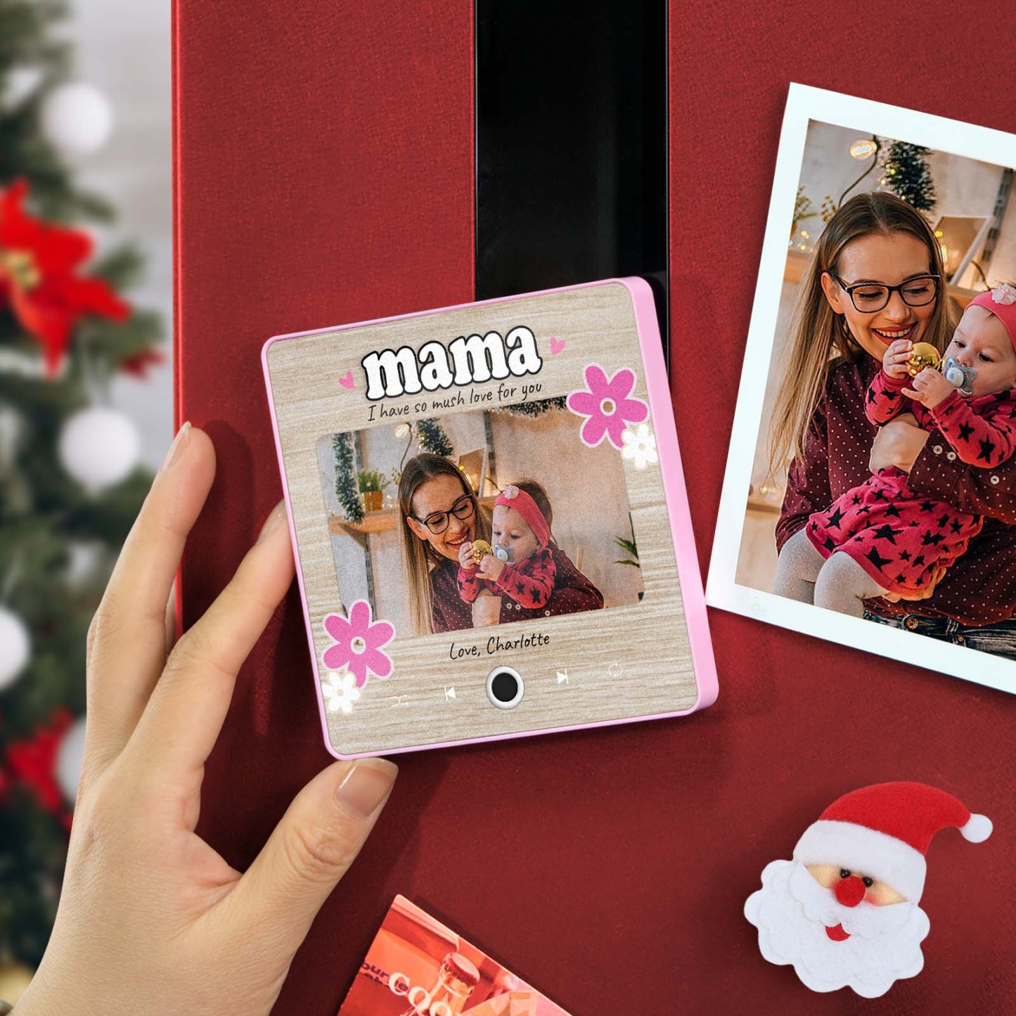 Personalisiertes Weihnachtsgeschenk Für Mama, Musik-kühlschrankmagnet, Benutzerdefinierte Musikmagnete Können Lieder Abspielen, Familiengeschenke - 