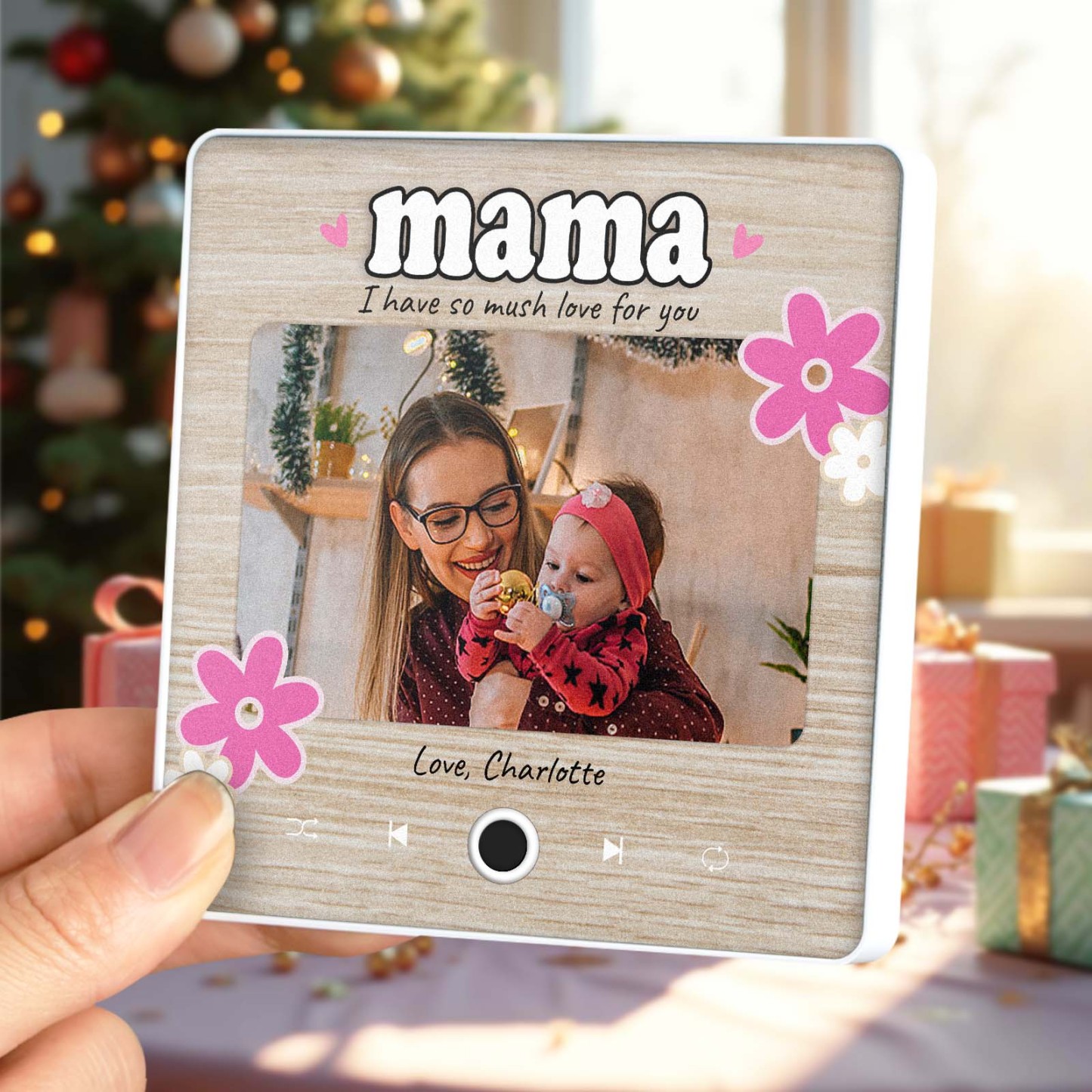Personalisiertes Weihnachtsgeschenk Für Mama, Musik-kühlschrankmagnet, Benutzerdefinierte Musikmagnete Können Lieder Abspielen, Familiengeschenke - 