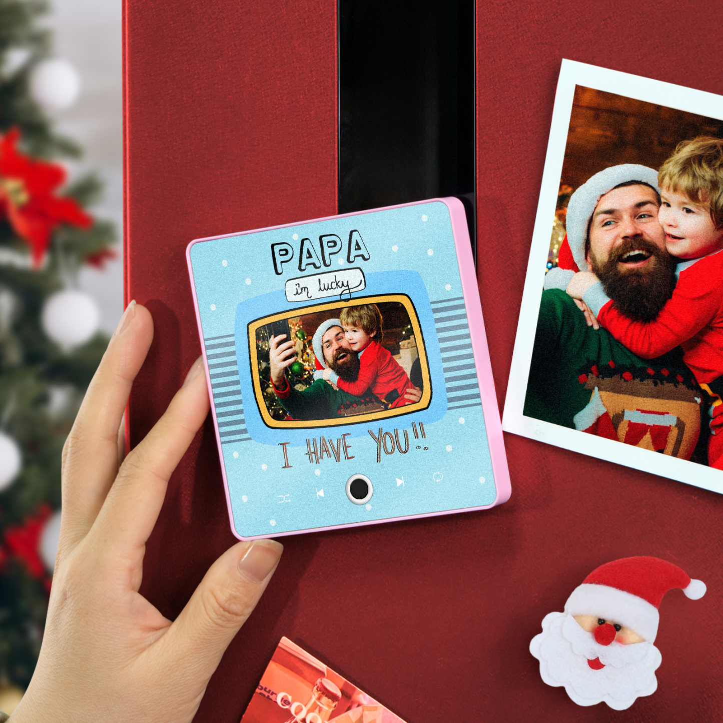 Personalisierter Musik-kühlschrankmagnet, Geschenk Für Papa, Benutzerdefinierte Musikmagnete Können Lieder Abspielen, Weihnachtsgeschenke, Familiengeschenke - 