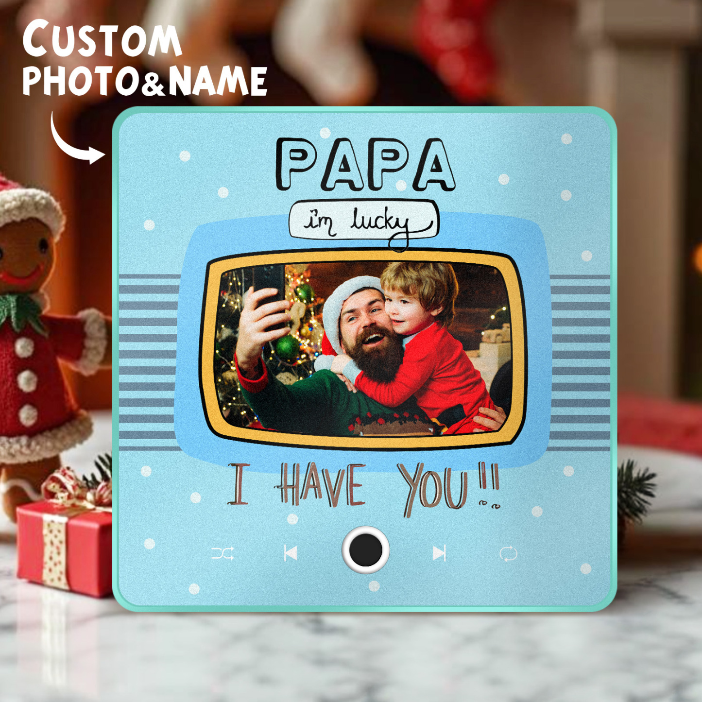 Personalisierter Musik-kühlschrankmagnet, Geschenk Für Papa, Benutzerdefinierte Musikmagnete Können Lieder Abspielen, Weihnachtsgeschenke, Familiengeschenke - 