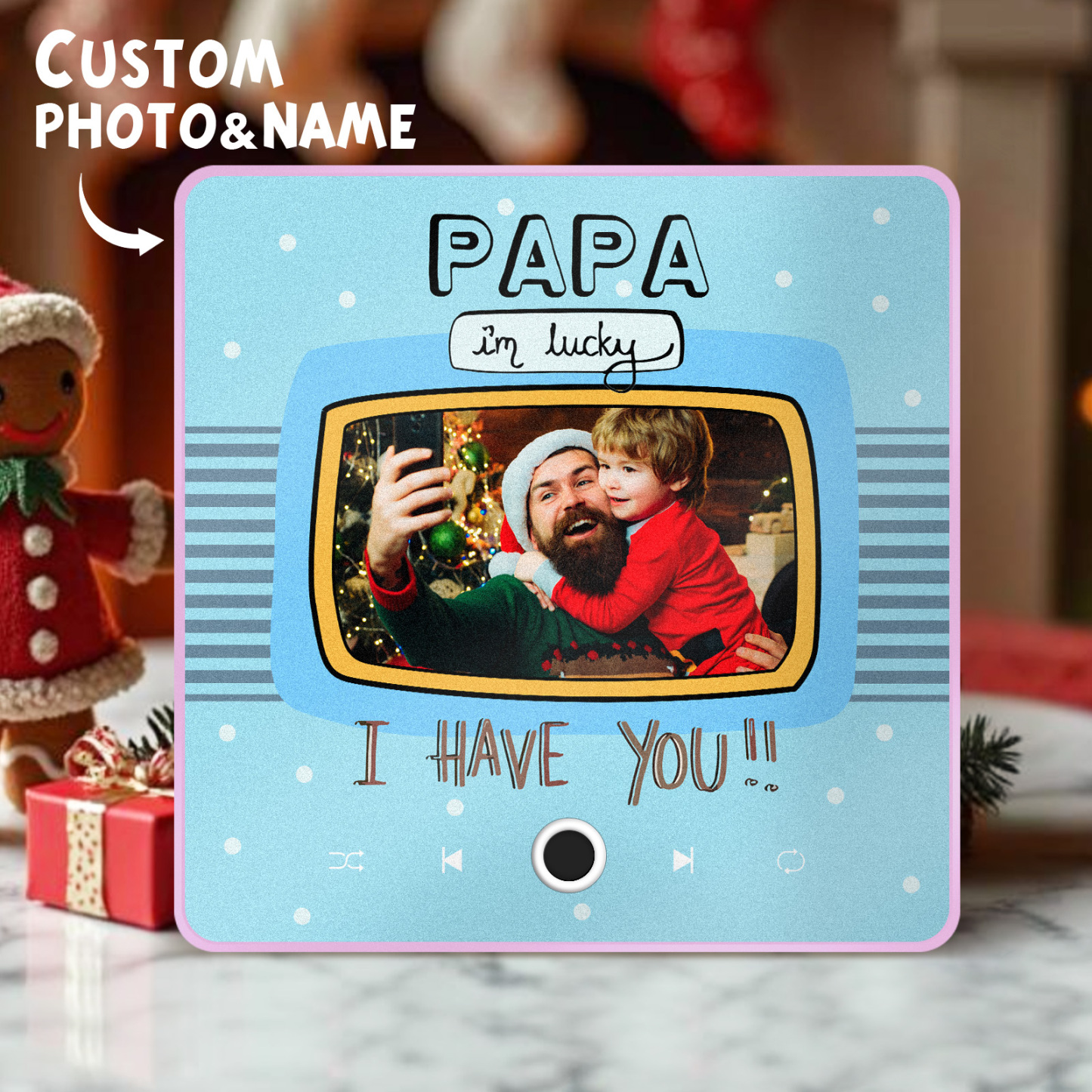 Personalisierter Musik-kühlschrankmagnet, Geschenk Für Papa, Benutzerdefinierte Musikmagnete Können Lieder Abspielen, Weihnachtsgeschenke, Familiengeschenke - 