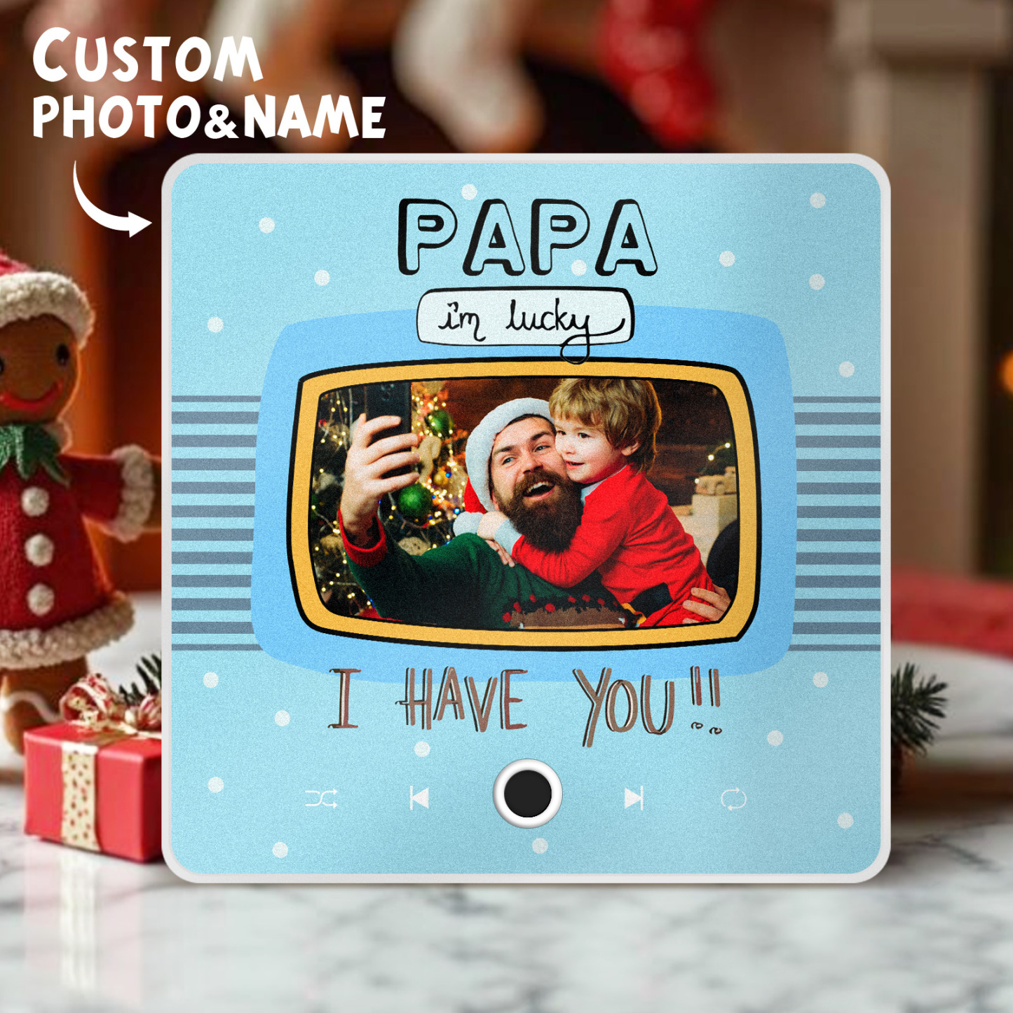 Personalisierter Musik-kühlschrankmagnet, Geschenk Für Papa, Benutzerdefinierte Musikmagnete Können Lieder Abspielen, Weihnachtsgeschenke, Familiengeschenke - 