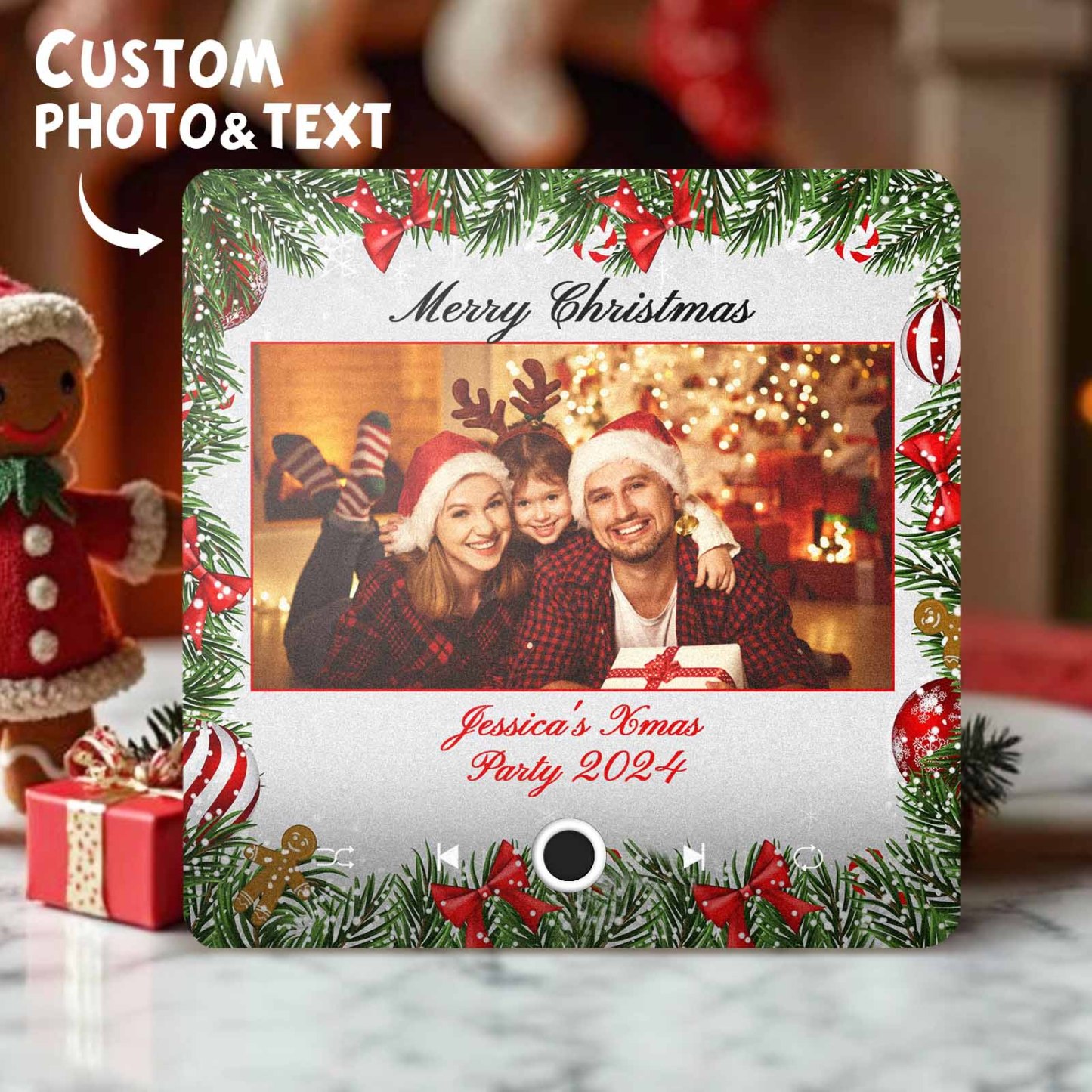 Personalisierter Musik-kühlschrankmagnet, Weihnachtsfeier, Benutzerdefinierte Musikmagnete Können Lieder Spielen, Weihnachtsgeschenke, Familiengeschenke - 