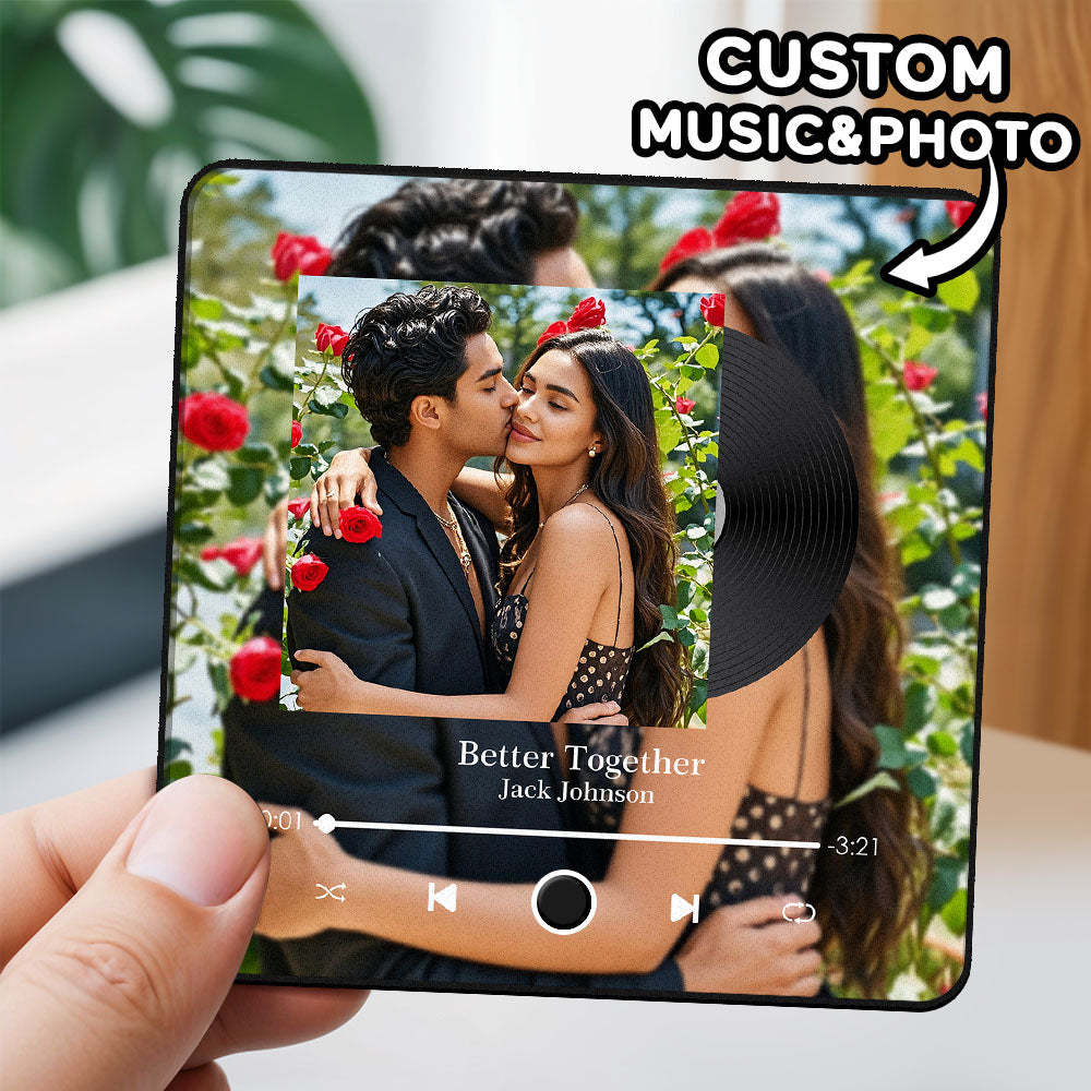 Personalisierter Kühlschrankmagnet Mit Mehreren Fotos, Musik, Kann Lieder Abspielen, Personalisierter Kühlschrankmagnet Mit Foto - 