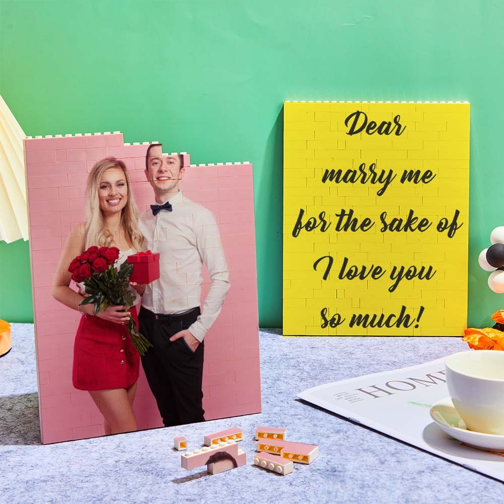 Personalisierter Musik-Vertikal-Fotosteinblock, Ziegelstein-Rechteck-Gebäude-Fotoblock, Musikcode, individueller Textrahmen