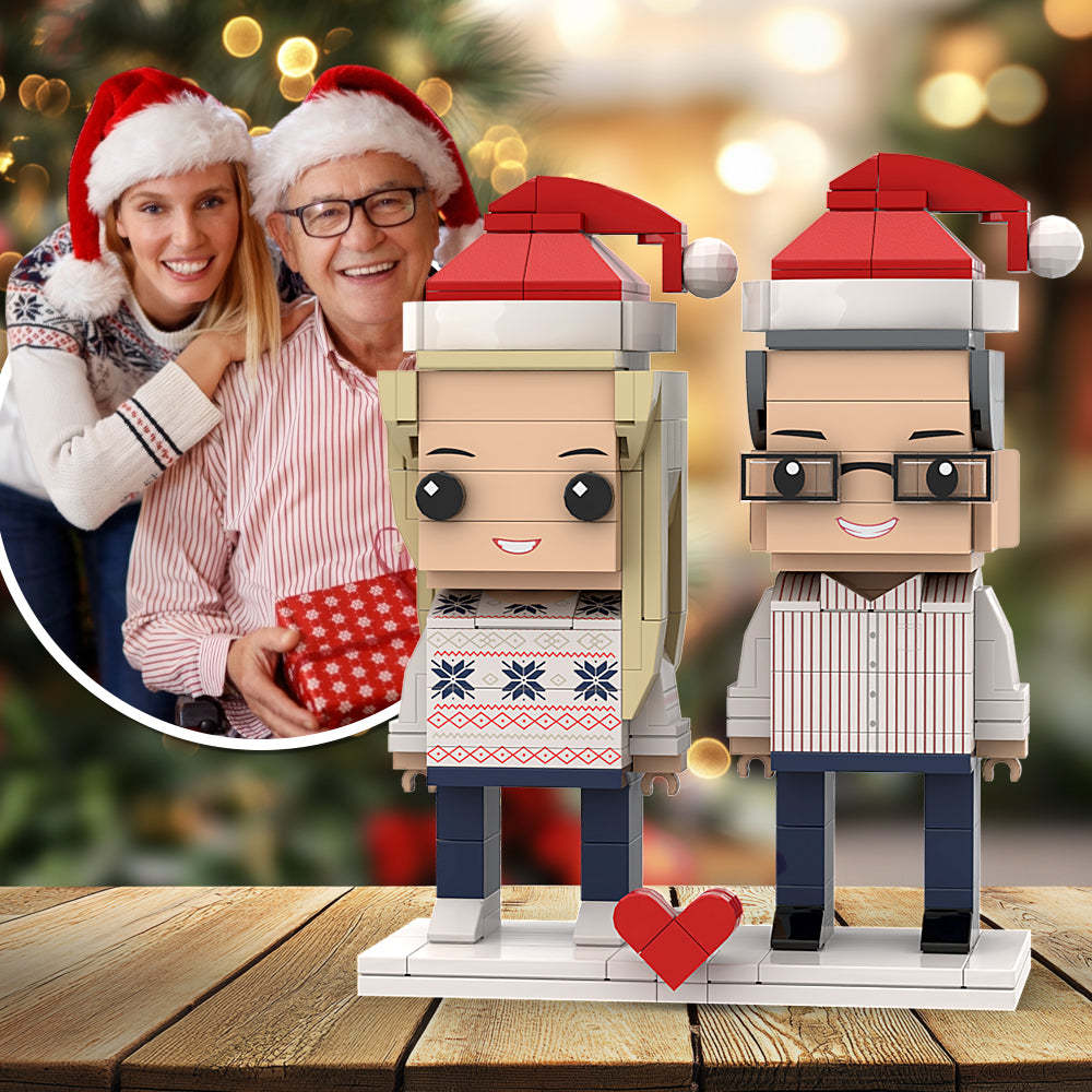 Benutzerdefinierte Ganzkörper-weihnachtsziegelfigur Für 2 Personen, Kleines Partikelblockspielzeug, Brick Me-figuren, Sonderausgabe - minebrickde