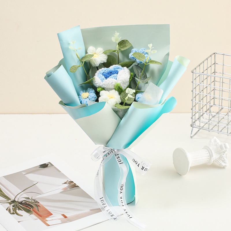 Gehäkelte Blumen Gehäkelte Sonnenblume Handgemachte Rosenblumen Gestrickte Blumen Bouquet Jahrestagsgeschenk Für Sie - 