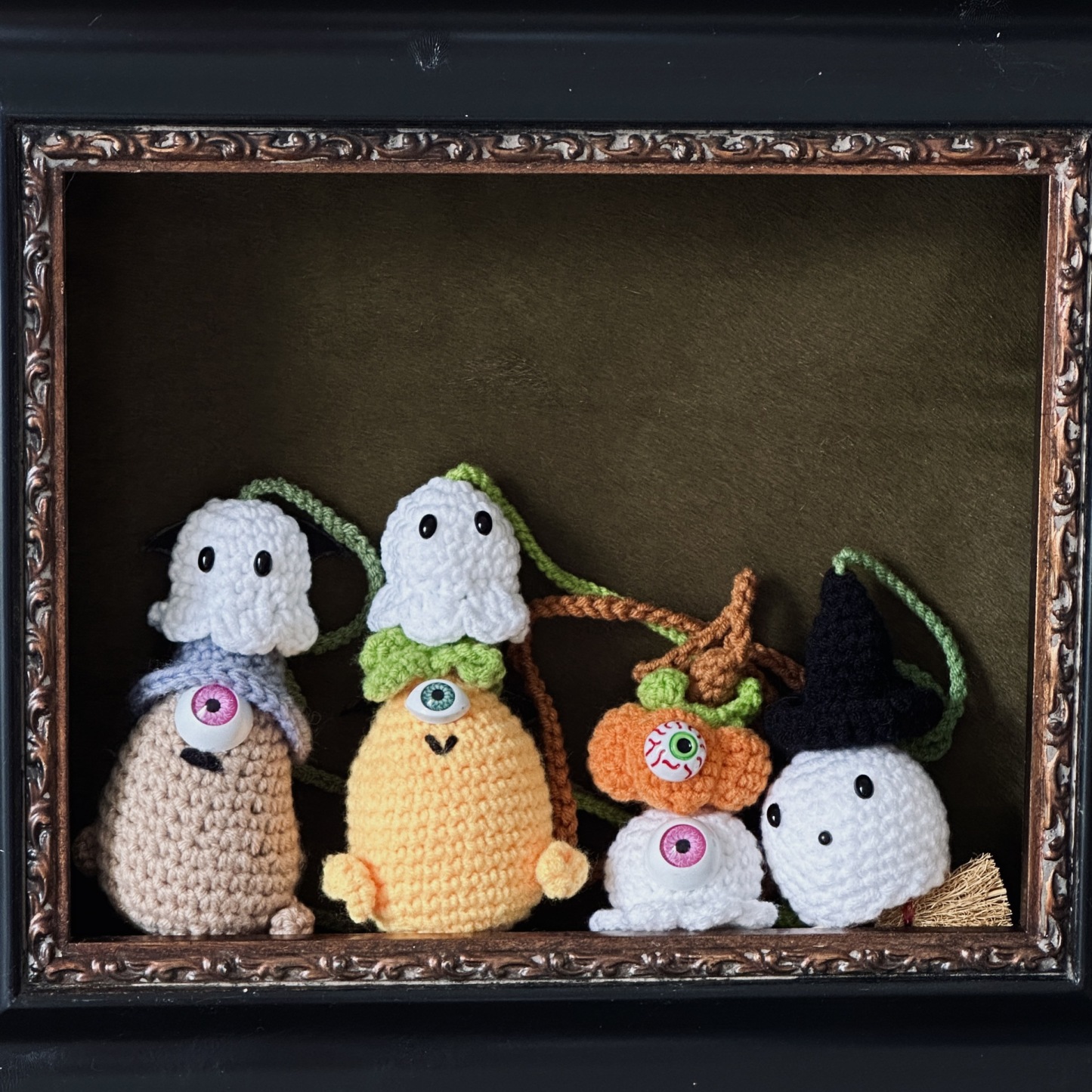 Originelles Gehäkeltes Kürbis-geist-ornament – ​​weiches Auto-zubehör, Kreatives Auto-geschenk - 
