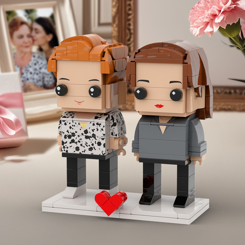 Anpassbare 2 Personen Mutter Und Tochter Ganzkörper Custom Brick Figuren - 