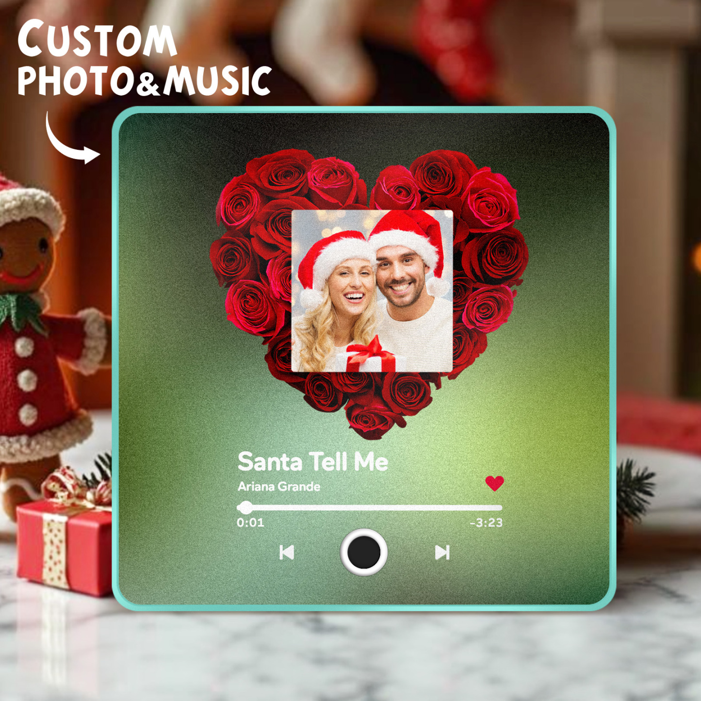 Personalisierter Musik-kühlschrankmagnet, Kann Musik Spielen, Rose, Blume, Individuelles Bilderalbum, Kühlschrankmagnet, Weihnachtsgeschenkideen - 