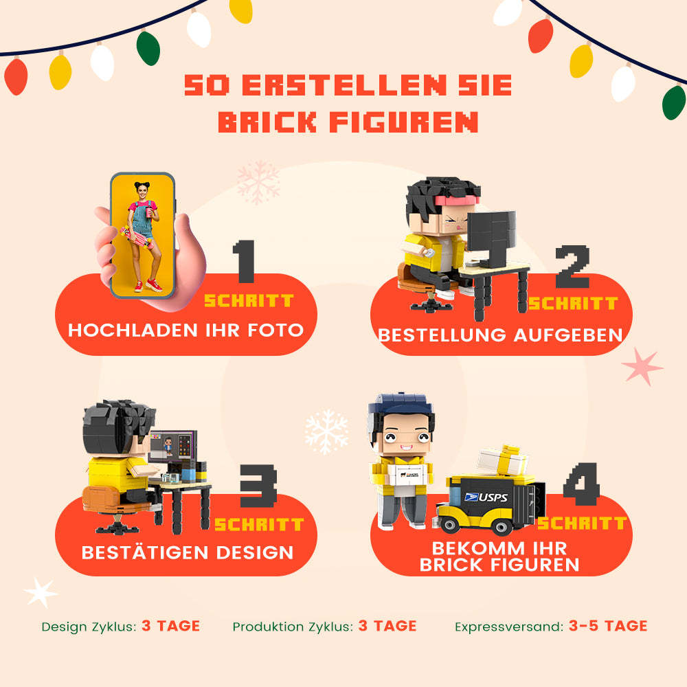 Anpassbare Ganzkörper-Ziegelfiguren für 2 Personen, Best Sisters Brick Me-Figuren
