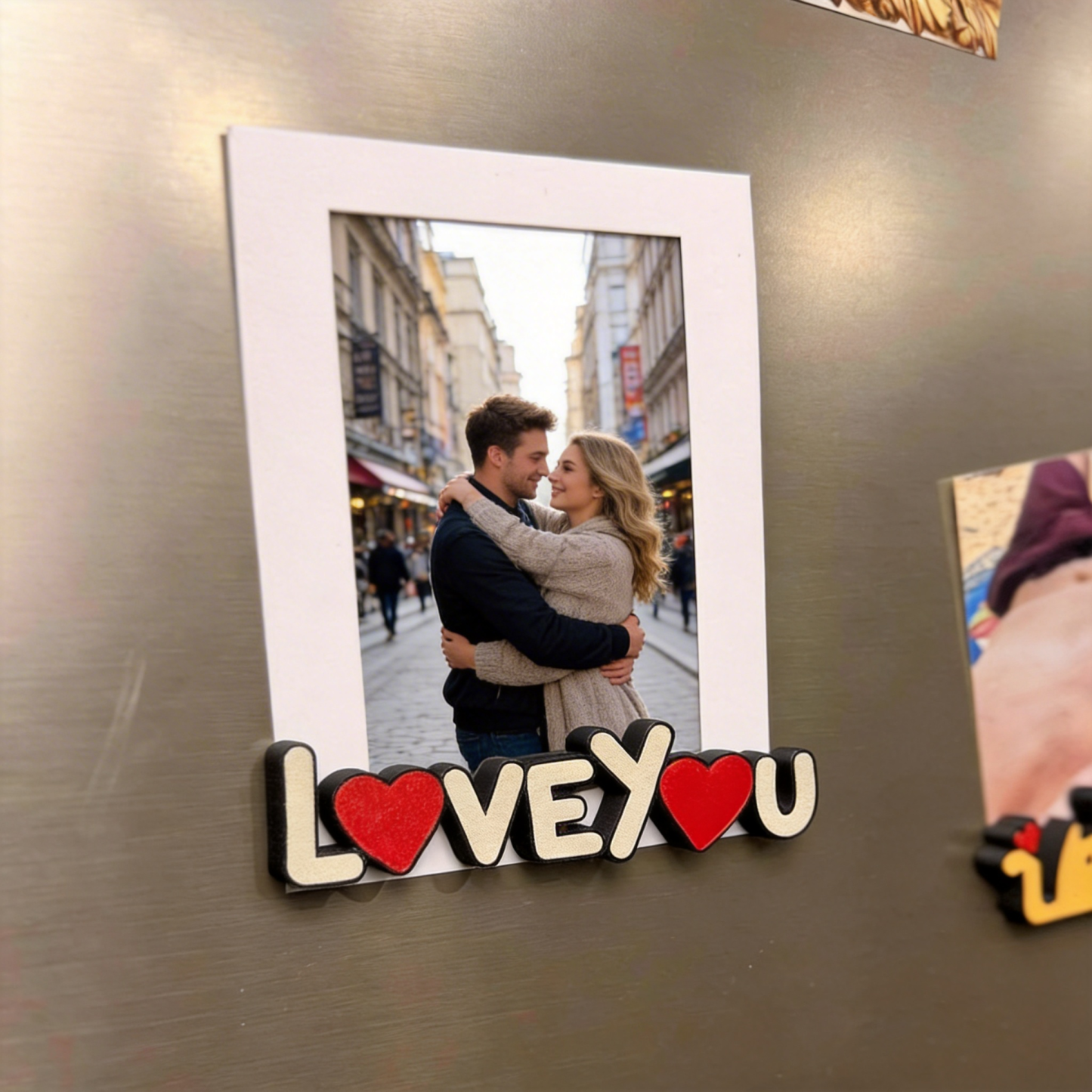 Personalisierter Kühlschrankmagnet Mit Fotoclip Und Individuellem Namen Für Paare Zum Jahrestag - 
