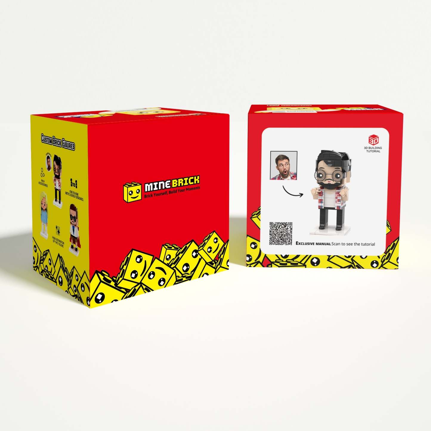 Exklusive Geschenkbox und Postkarte für Brick Figure